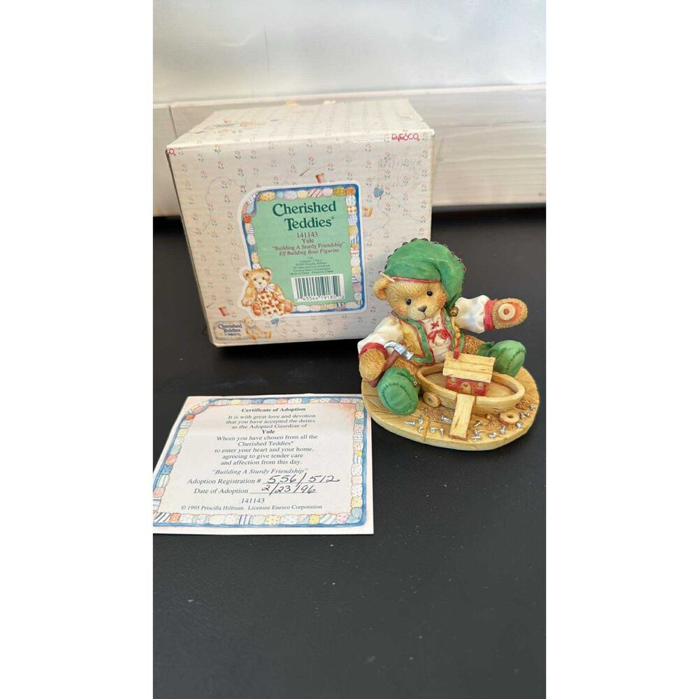 Yule Cherished Teddies Yule #141143 1995 with Box Figurine From priscilla